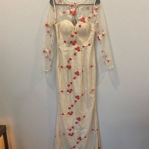 “Cherry Blossom Skies” Maxi Dress